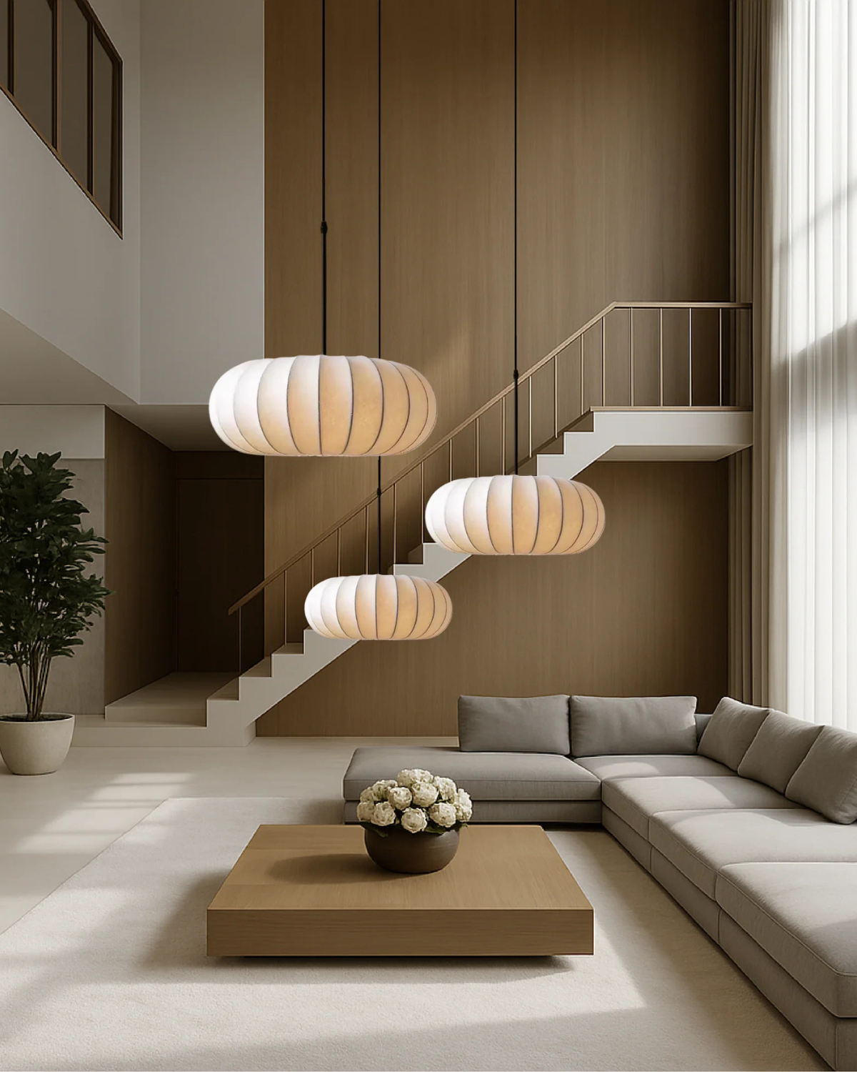 Suspension sculpturale design, quatre tailles