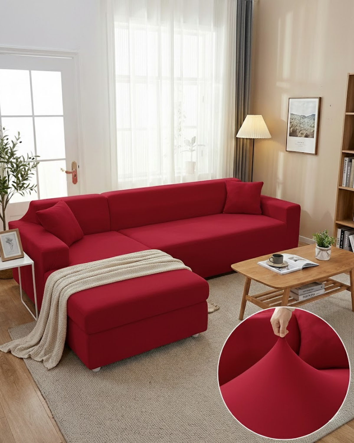 Housse de canapé d'angle modulable, 1 à 4 places