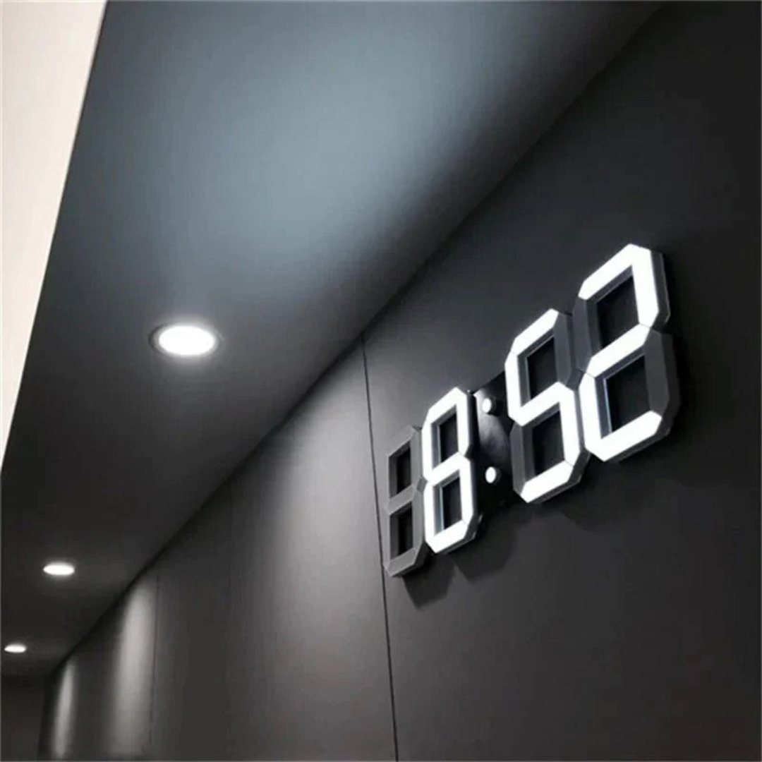 Digital LED Wall Clock with 3D Effect