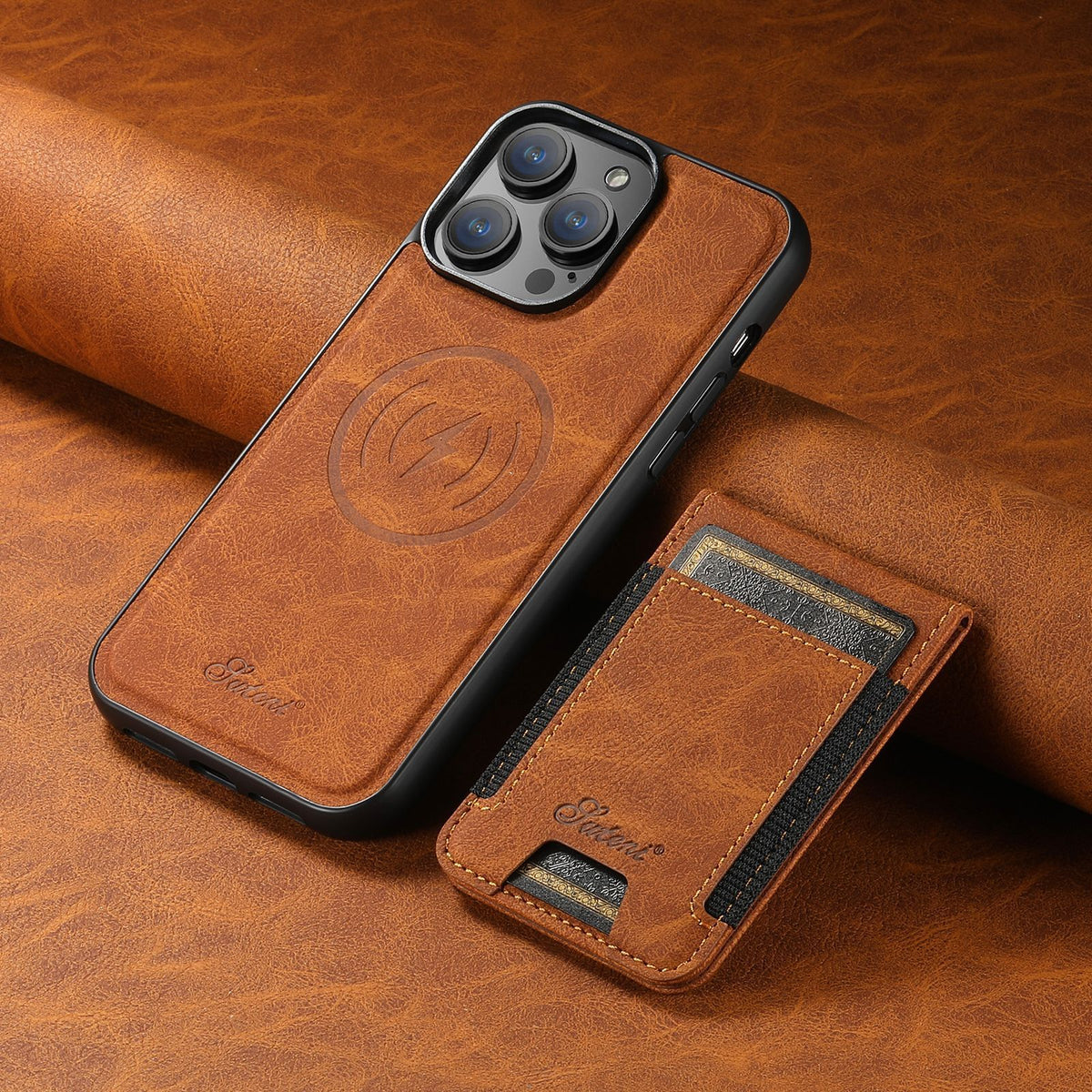 LuxLeather - Coque en Cuir avec Porte-Cartes