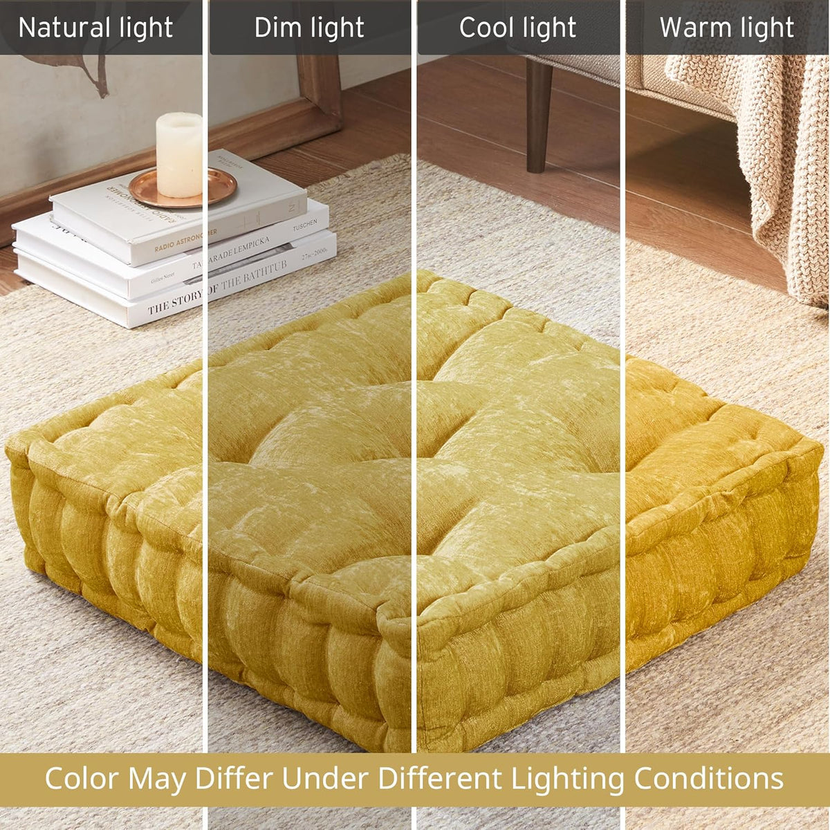 ZenComfort - Coussin de Sol en Chenille Moelleux