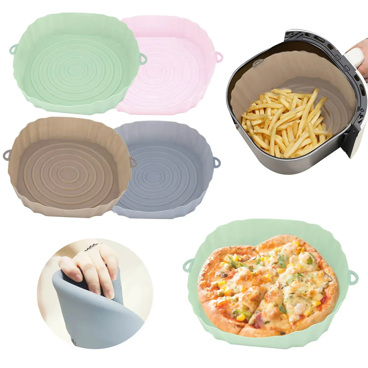 SiliconFry - Panier Silicone Réutilisable pour Airfryer