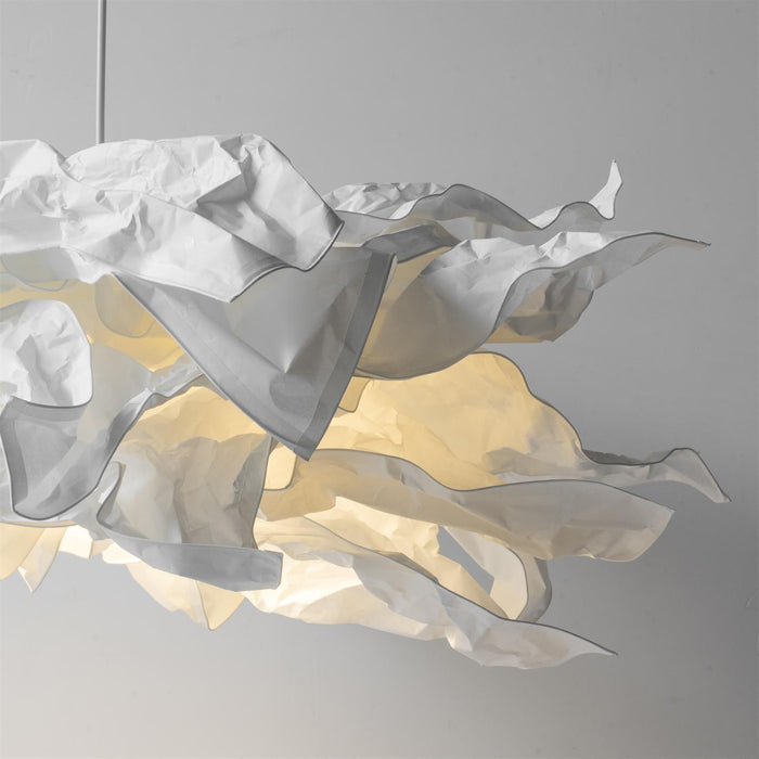Suspension nuage en papier parchemin, LED 3 teintes