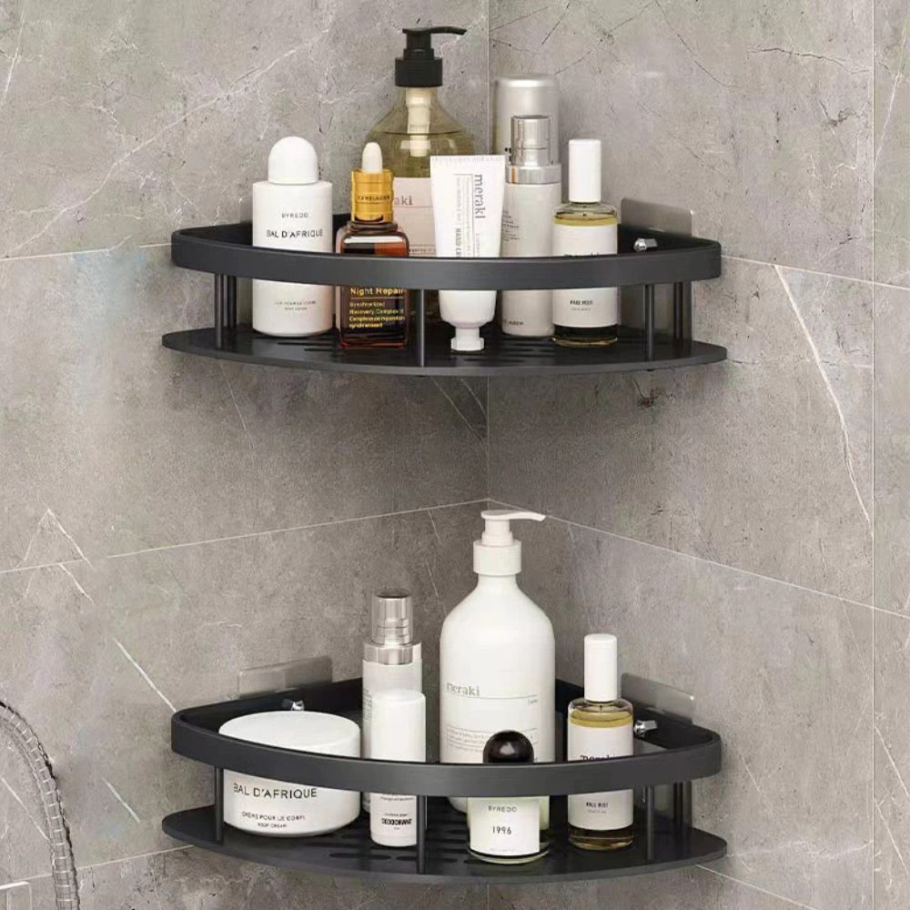Aluma Curve - Étagère de Douche en Aluminium – Black / 2 Layer