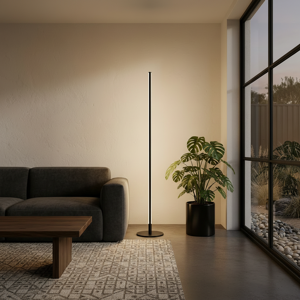 Aluminium Minimalist Standing Light — Warm White LED 1