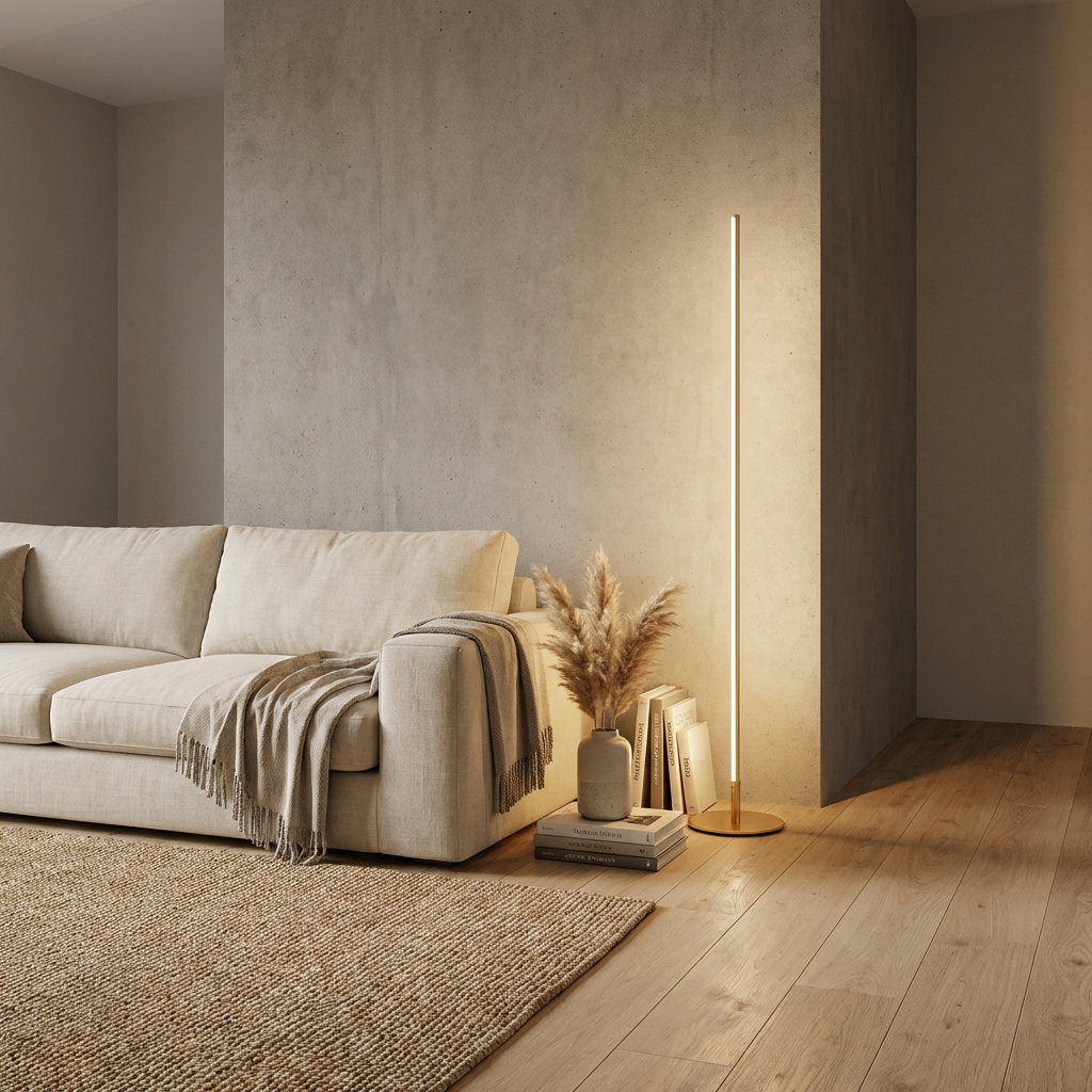 Aluminium Minimalist Standing Light — Warm White LED 8