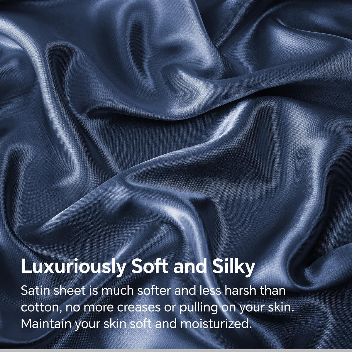 Satin Fitted Sheet Set with 2 Pillowcases, 35 cm Pocket