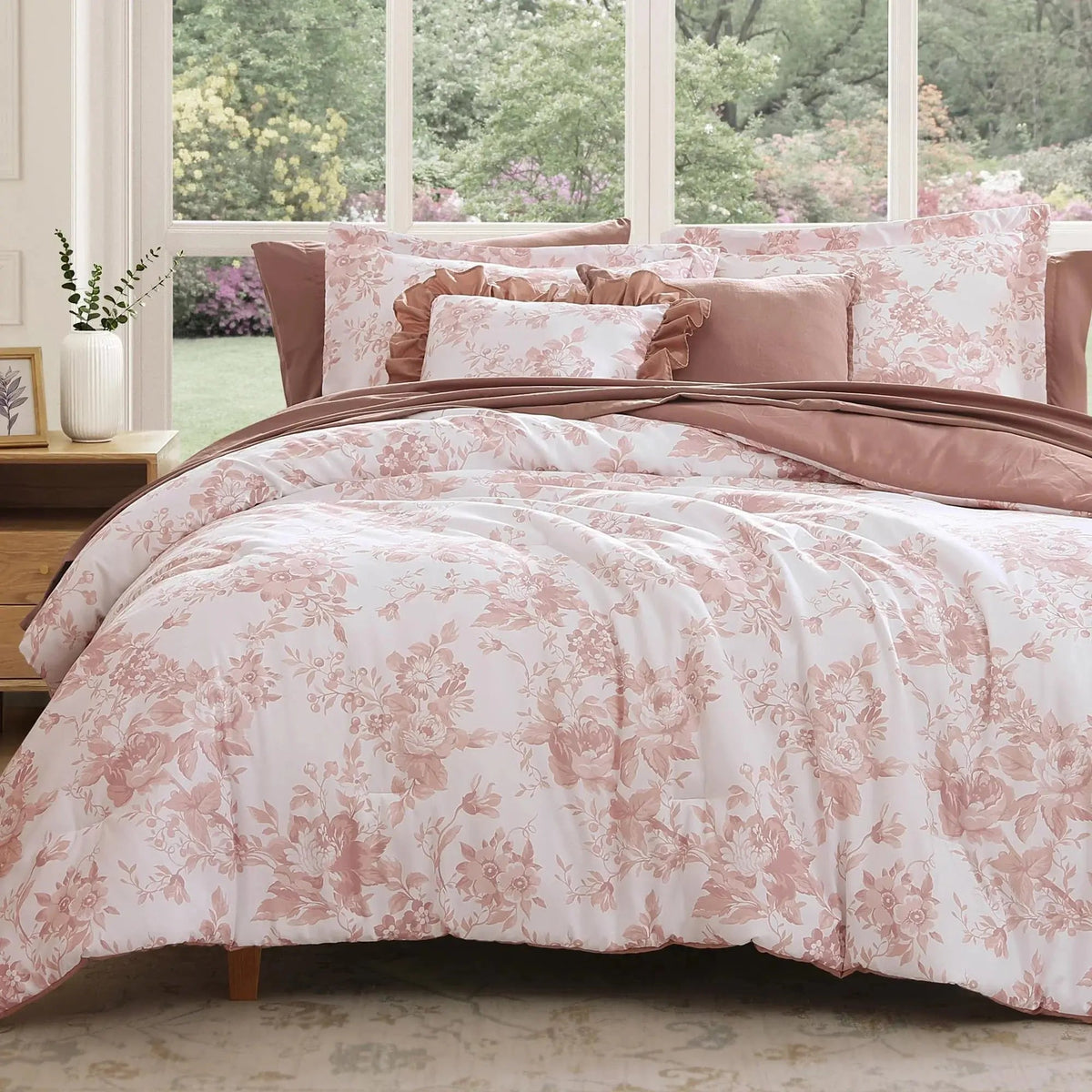 Floral Duvet Cover Set, 4 Pieces