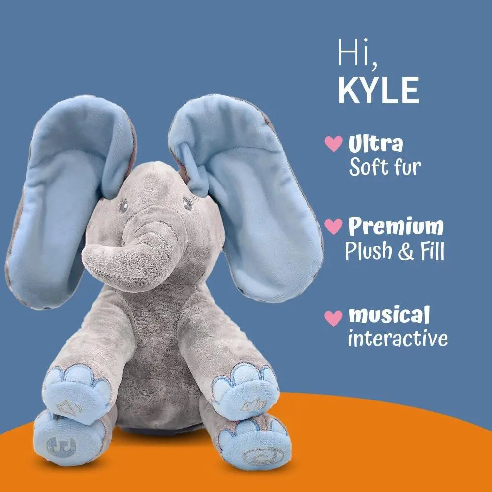 Peluche éléphant musicale aux oreilles animées