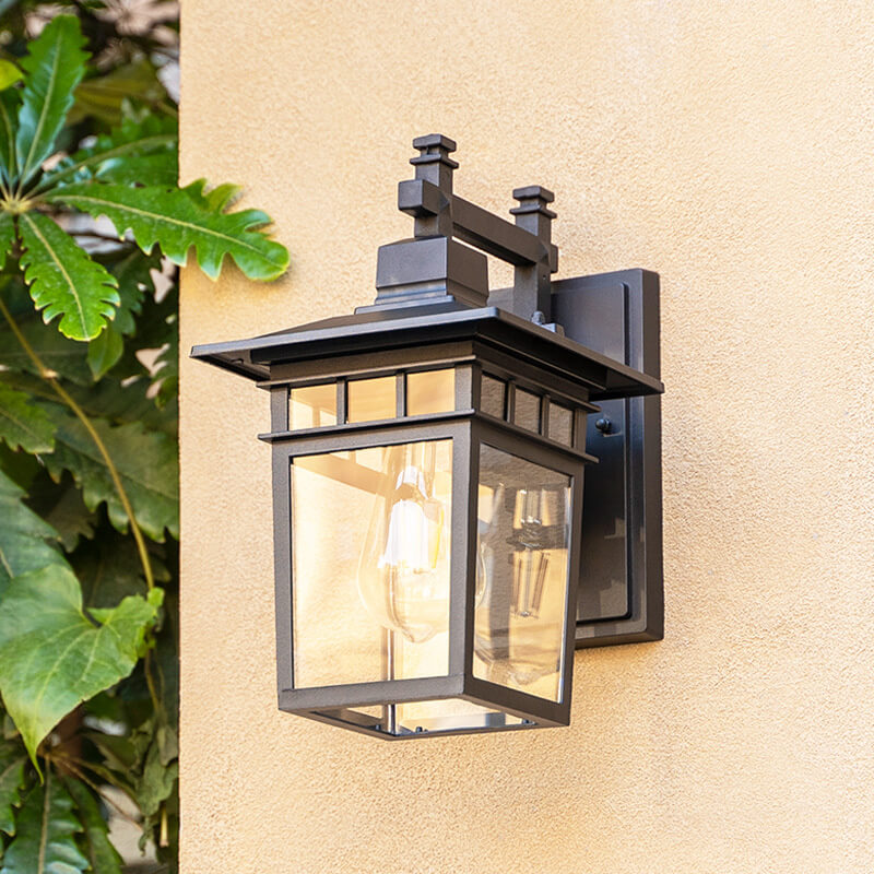 Applique Extérieure en Aluminium Noir avec Abat-Jour en Verre | Éclairage Élégant et Durable pour Espaces Extérieurs 1