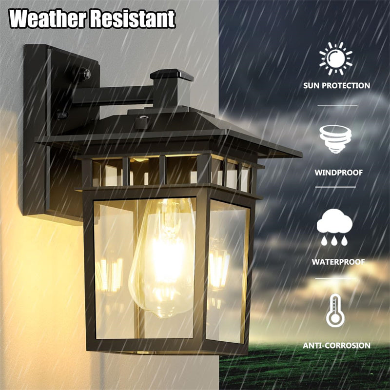 Applique Extérieure en Aluminium Noir avec Abat-Jour en Verre | Éclairage Élégant et Durable pour Espaces Extérieurs 3