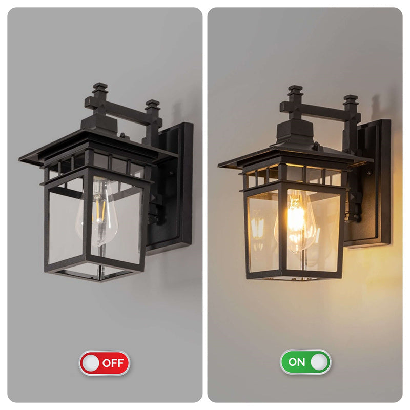 Applique Extérieure en Aluminium Noir avec Abat-Jour en Verre | Éclairage Élégant et Durable pour Espaces Extérieurs 6