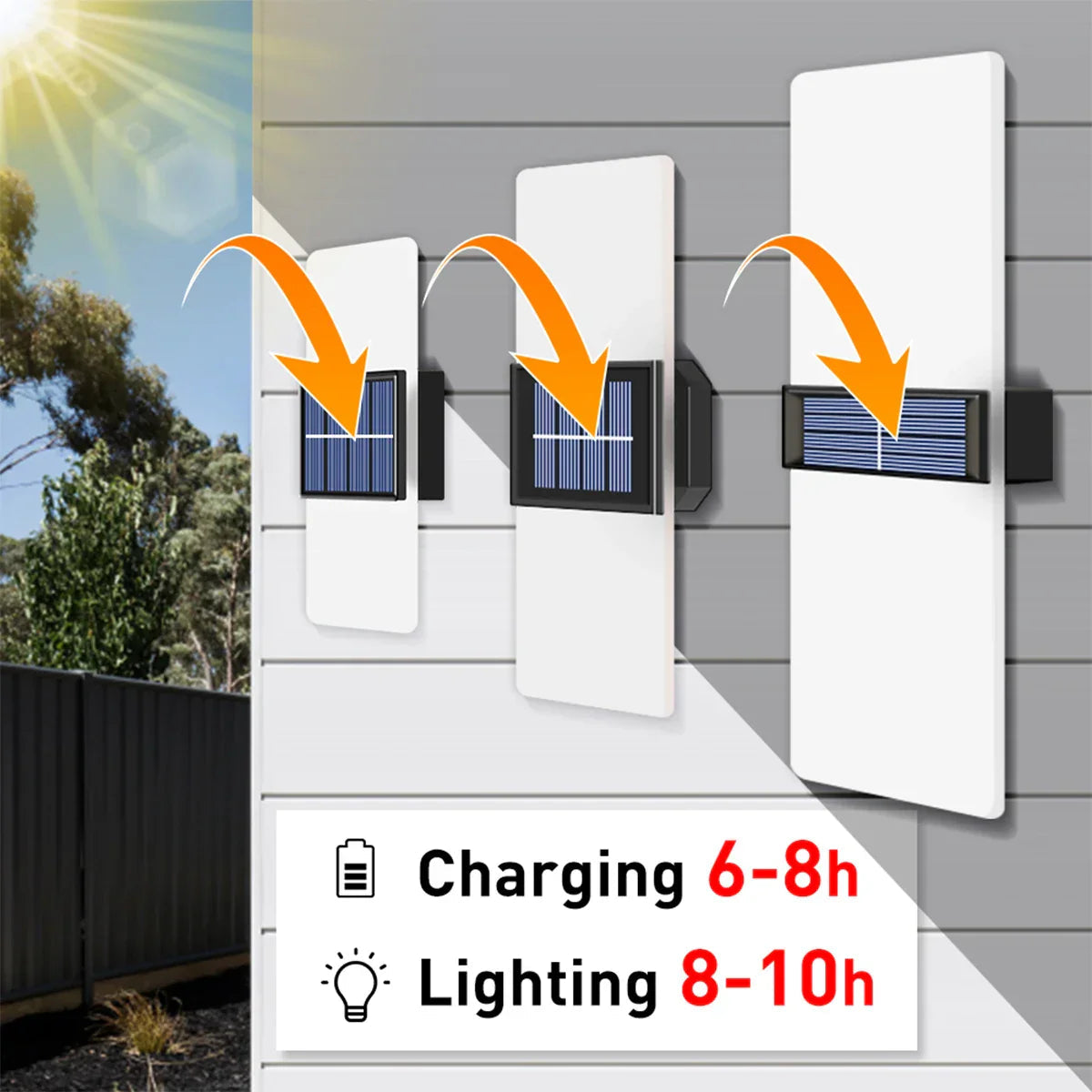 Applique Murale Extérieur Solaire LED Design | Éclairage Écologique et Moderne pour Votre Jardin 7