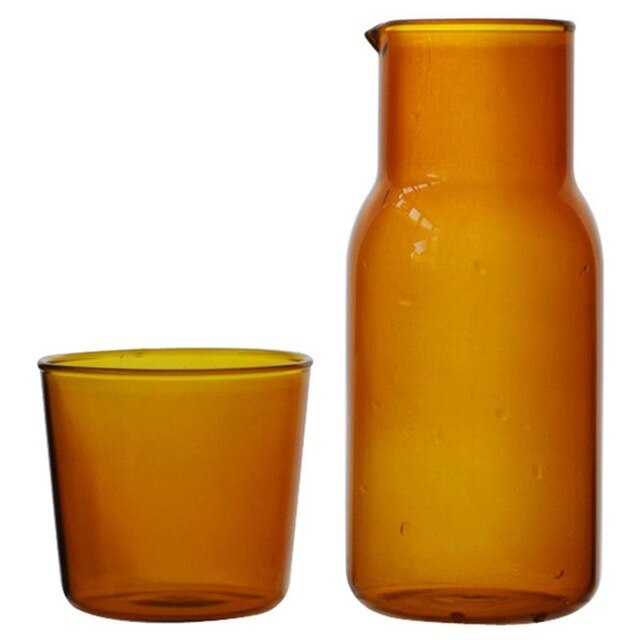 Colourful 500 ml Glass Carafe and Tumbler Set