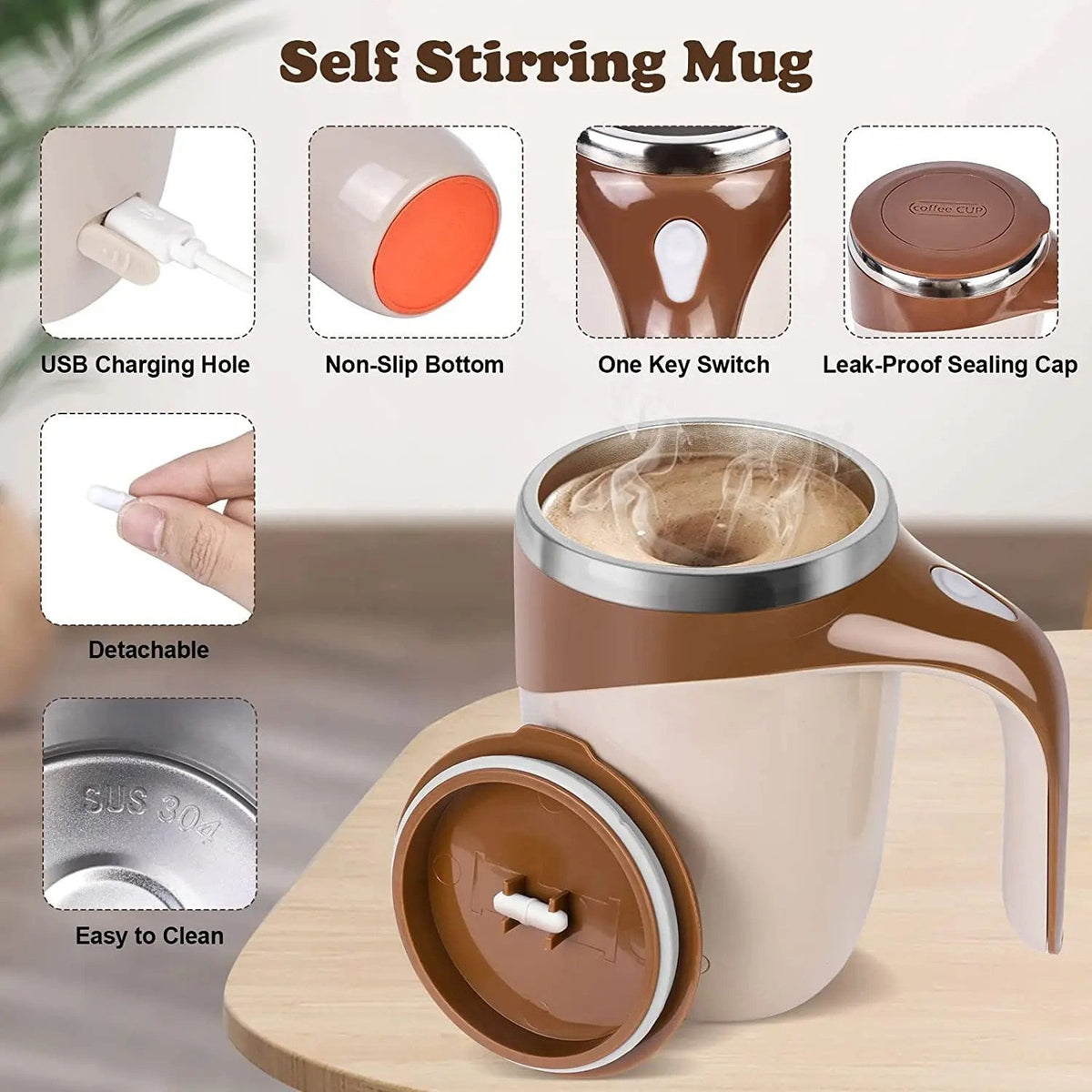 MagStir - Tasse Mélangeuse Magnétique Sans Fil