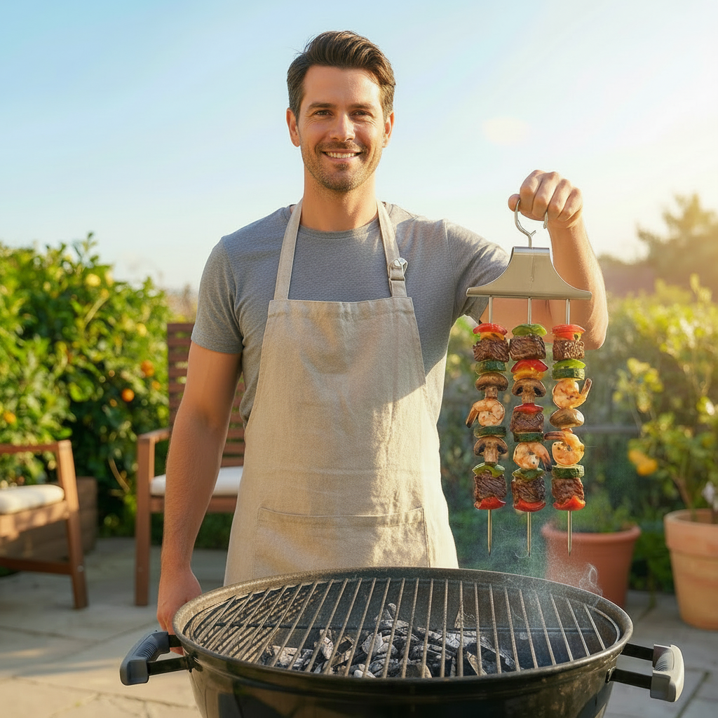 Brochette Barbecue en Acier Inoxydable | Design Élégant et Pratique pour des Repas Apéritifs Sophistiqués 0