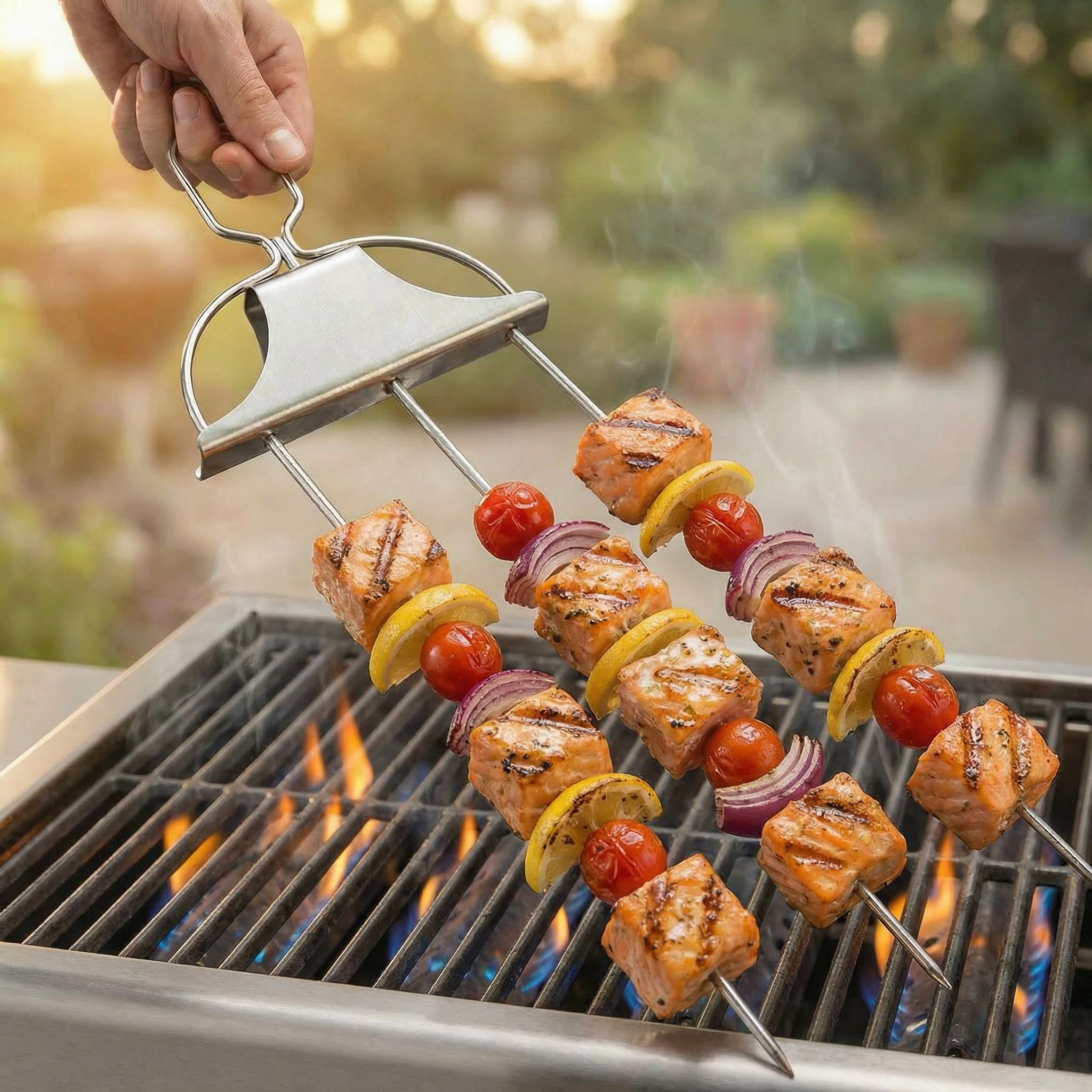 Brochette Barbecue en Acier Inoxydable | Design Élégant et Pratique pour des Repas Apéritifs Sophistiqués 4