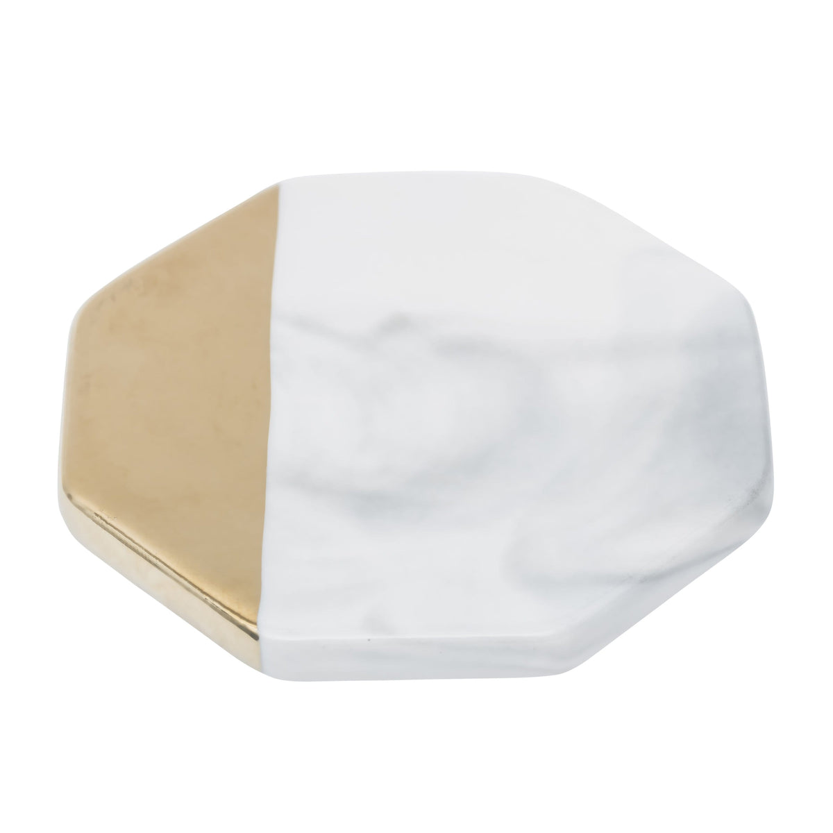 Marble-Effect and Gold Coaster, 4 Shapes