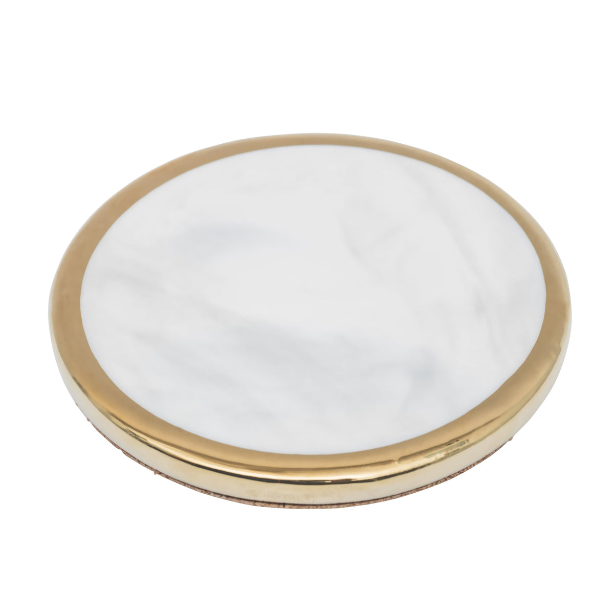 Marble-Effect and Gold Coaster, 4 Shapes