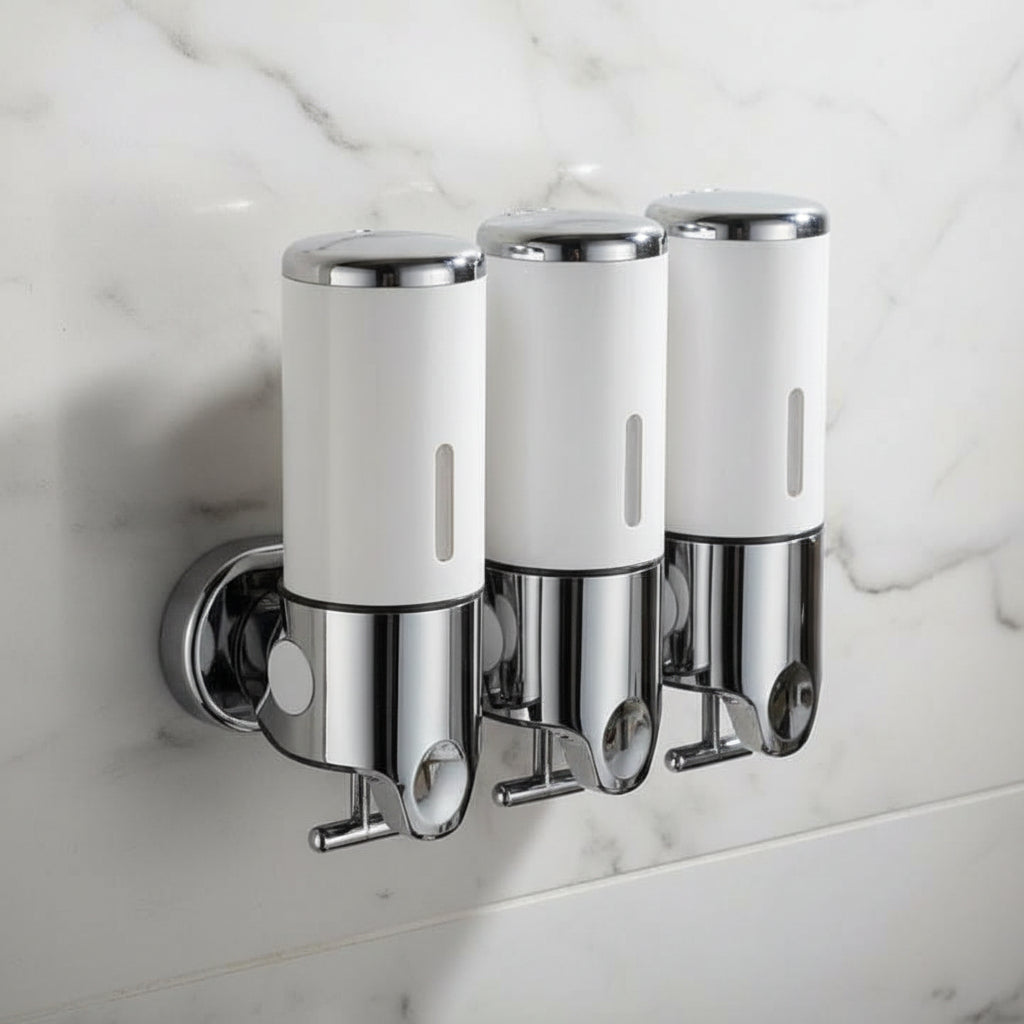 Distributeur de savon mural 500 ml, inox et ABS