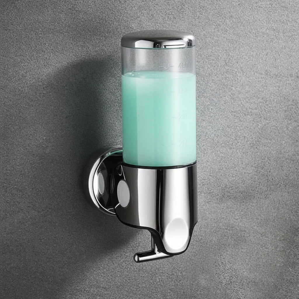 Distributeur de savon mural 500 ml, inox et ABS