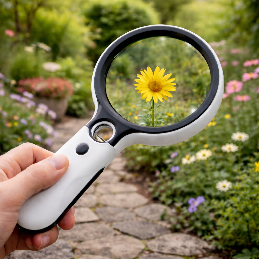 LED Handheld Magnifier, 3x and 45x