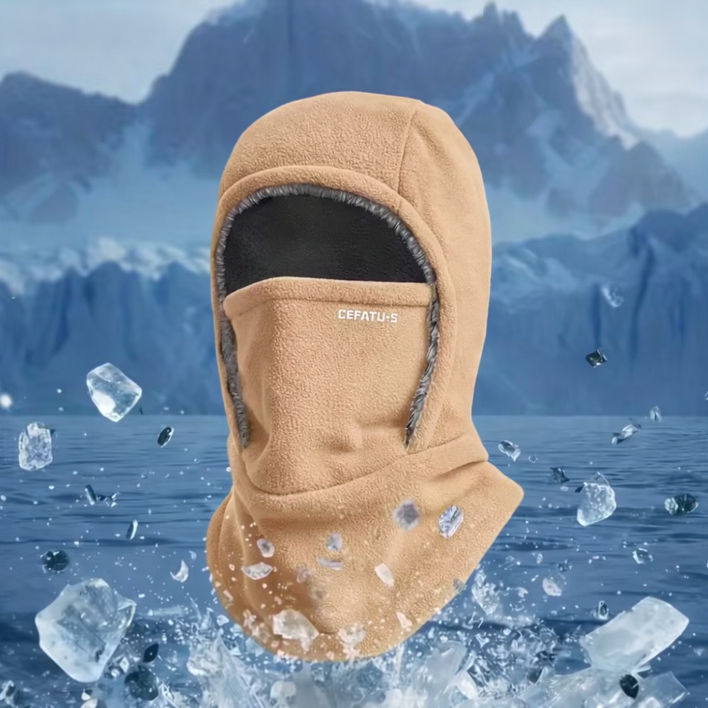 Cagoule thermique 3 en 1 en polaire coupe-vent