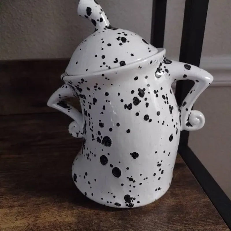Decorative Lidded Kitchen Canister in Resin