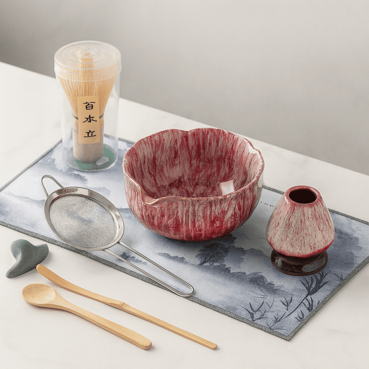 Matcha Preparation Set with Ceramic Bowl