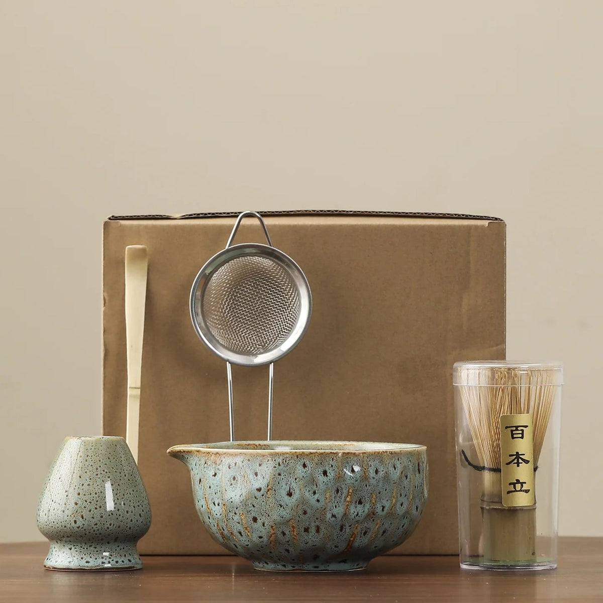 Matcha Preparation Set with Ceramic Bowl