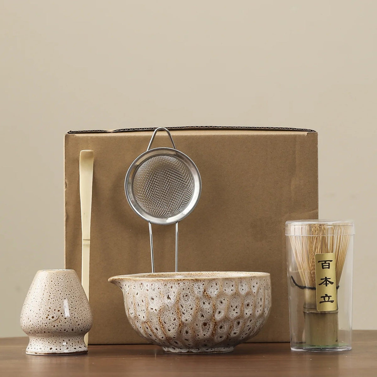 Matcha Preparation Set with Ceramic Bowl