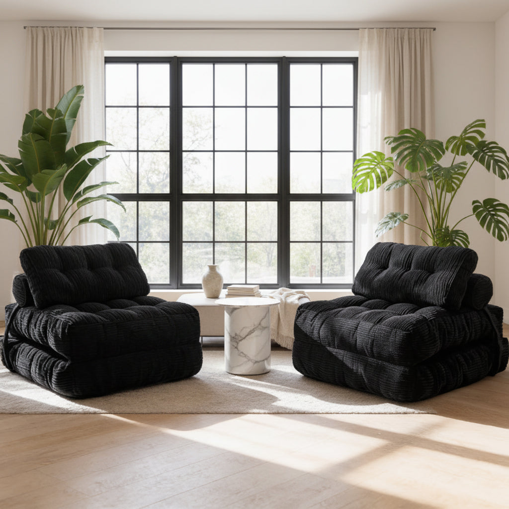 Chaise Longue Pliable Marlow en Tissu Premium | Design Élégant et Confort Optimal pour Espaces Modernes 1