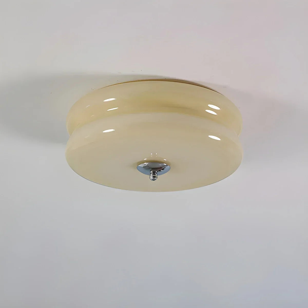 Art Deco Vintage Ceiling Light, Chrome or Gold