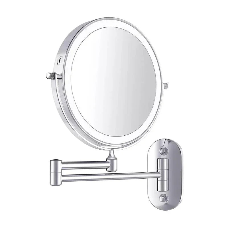 Chrome LED Vanity Mirror - Adjustable Magnification 1