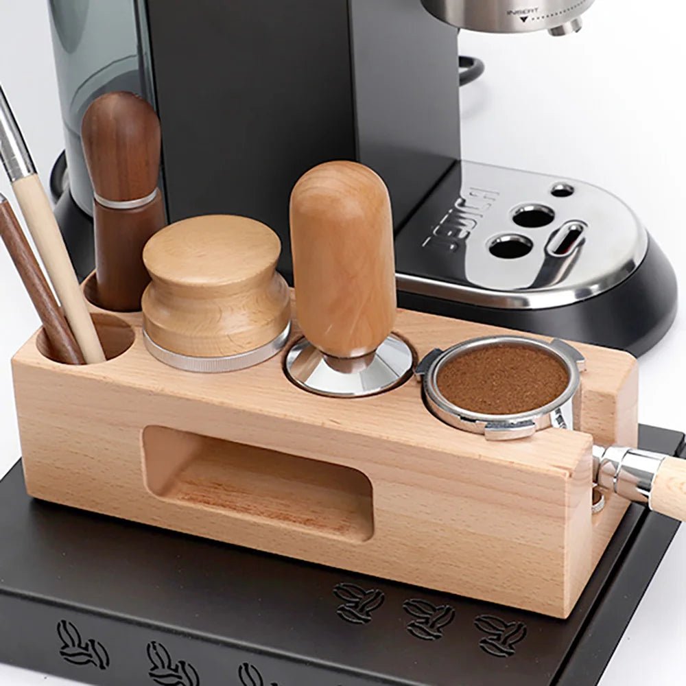 CoffeeCore | Support Doseur en Bois Élegant pour Accessoires Expresso | Organisation Chic pour un Coin Café Raffiné 3