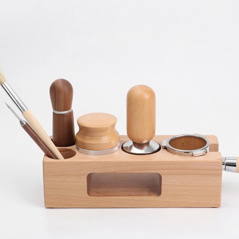 CoffeeCore | Support Doseur en Bois Élegant pour Accessoires Expresso | Organisation Chic pour un Coin Café Raffiné 5