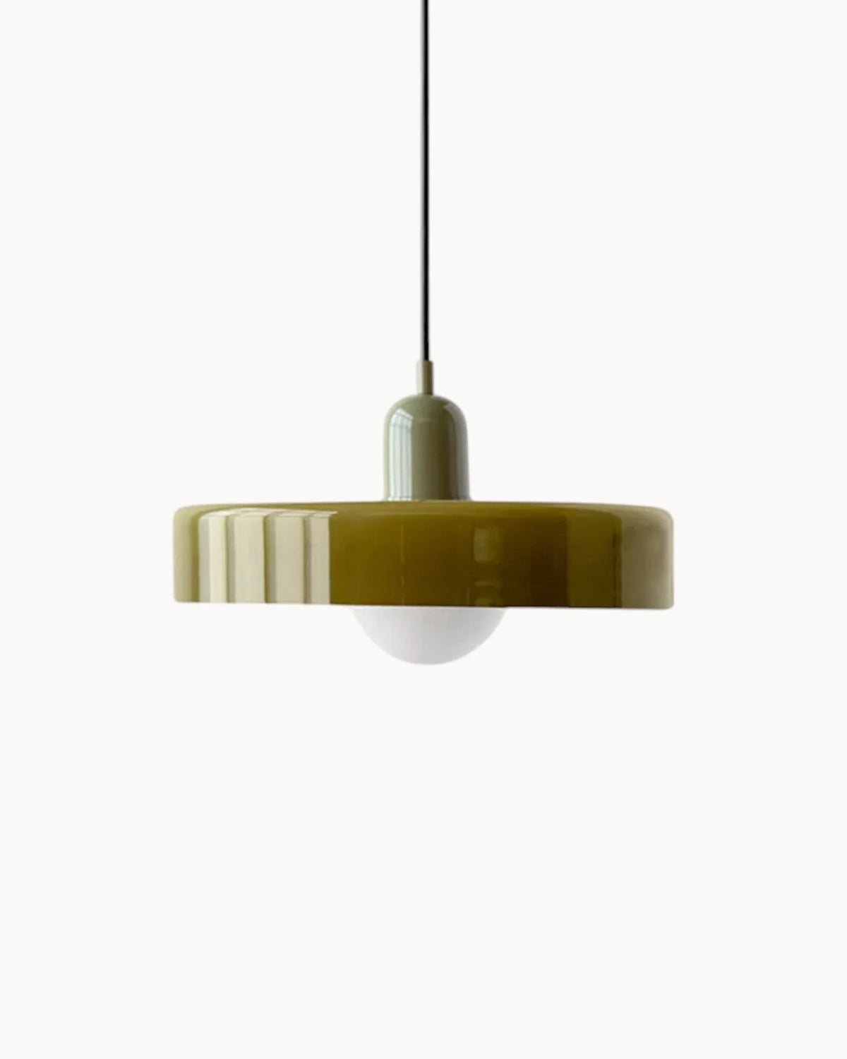 Suspension en verre bicolore, lumière chaude