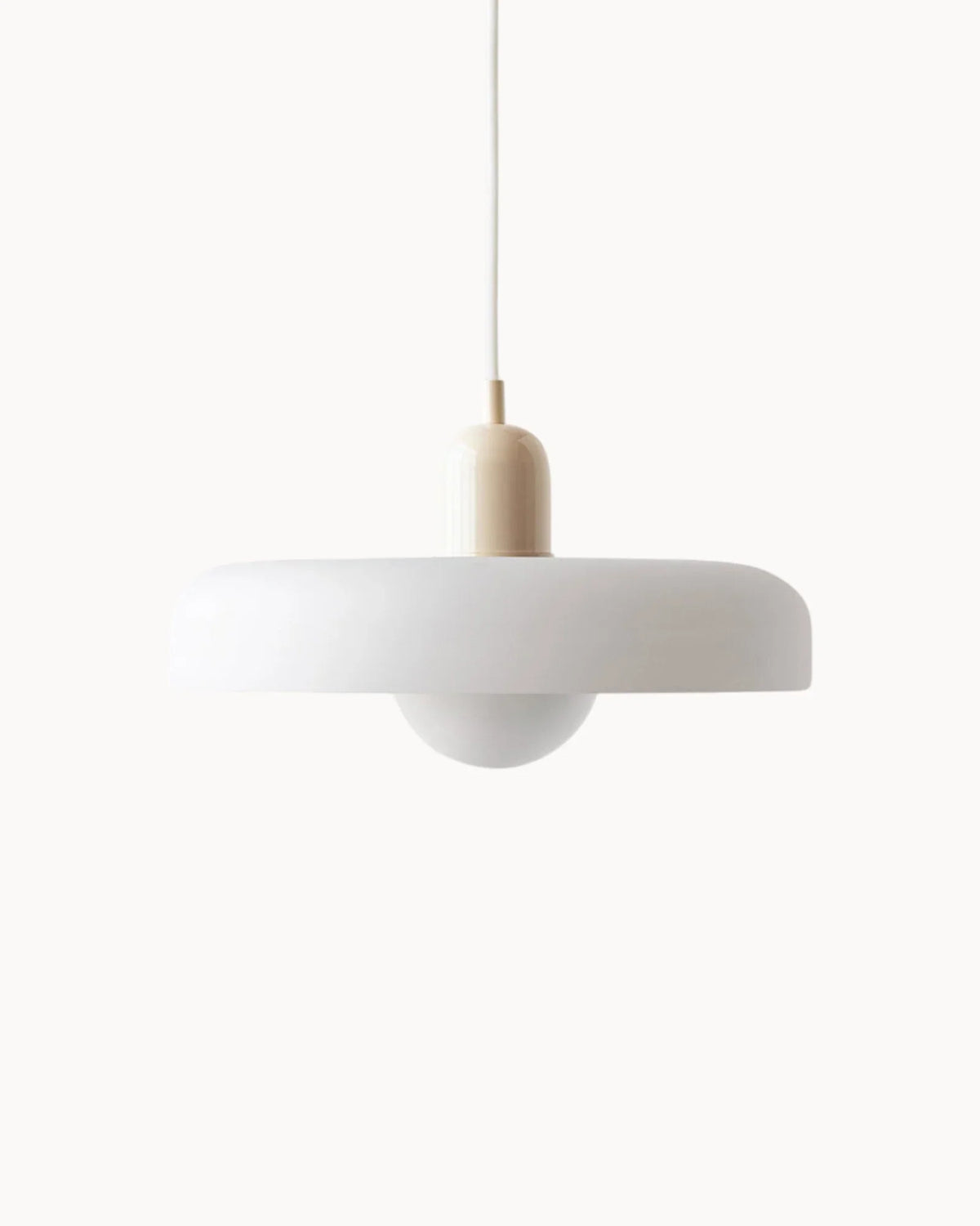 Suspension en verre bicolore, lumière chaude
