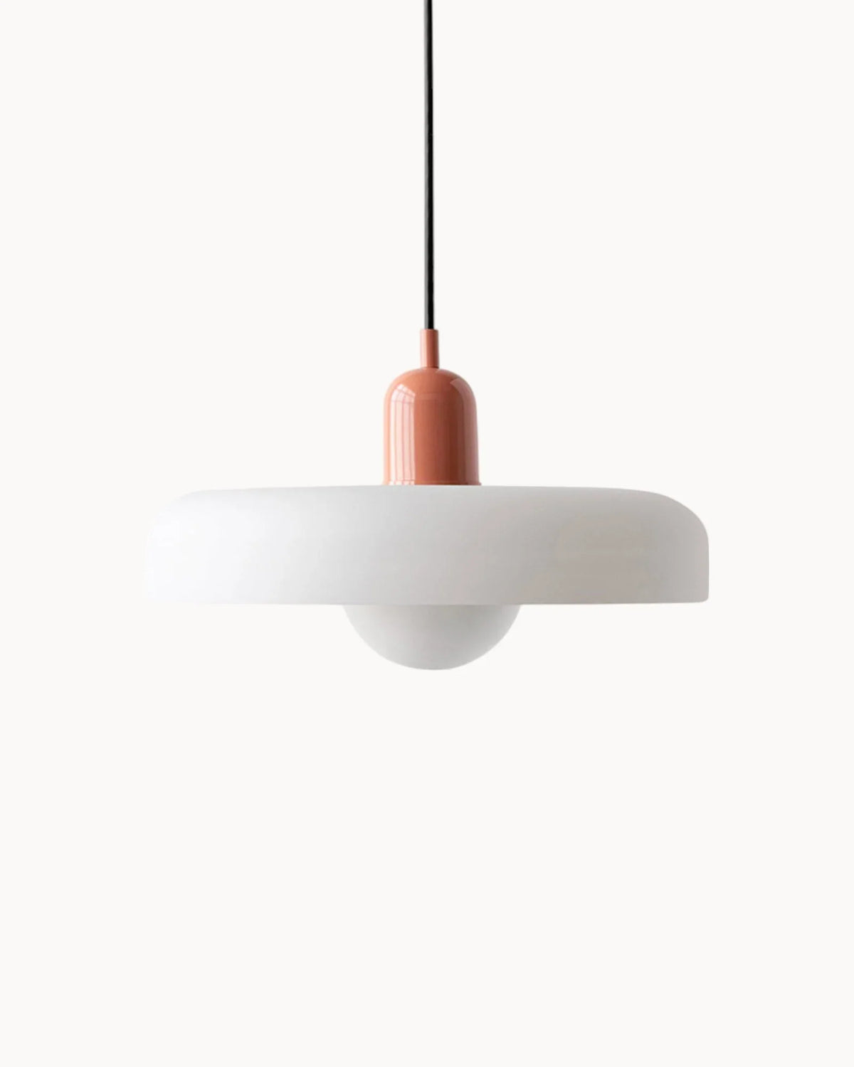 Suspension en verre bicolore, lumière chaude