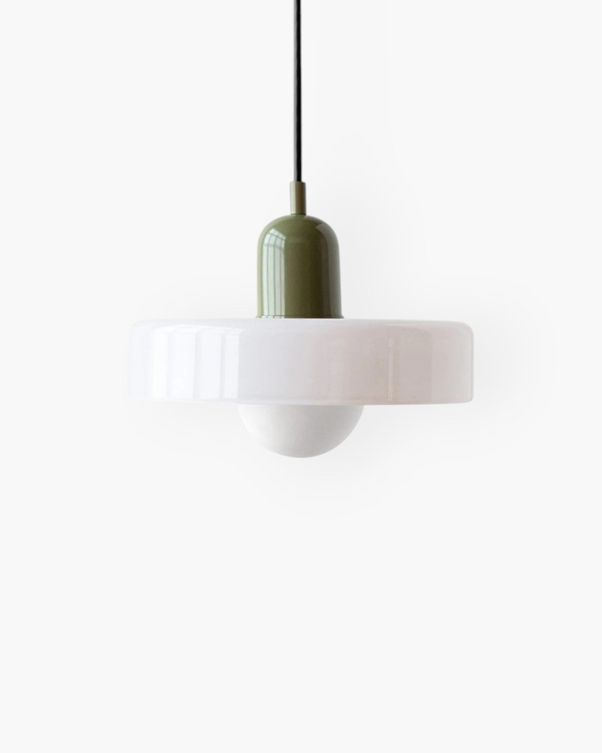 Suspension en verre bicolore, lumière chaude