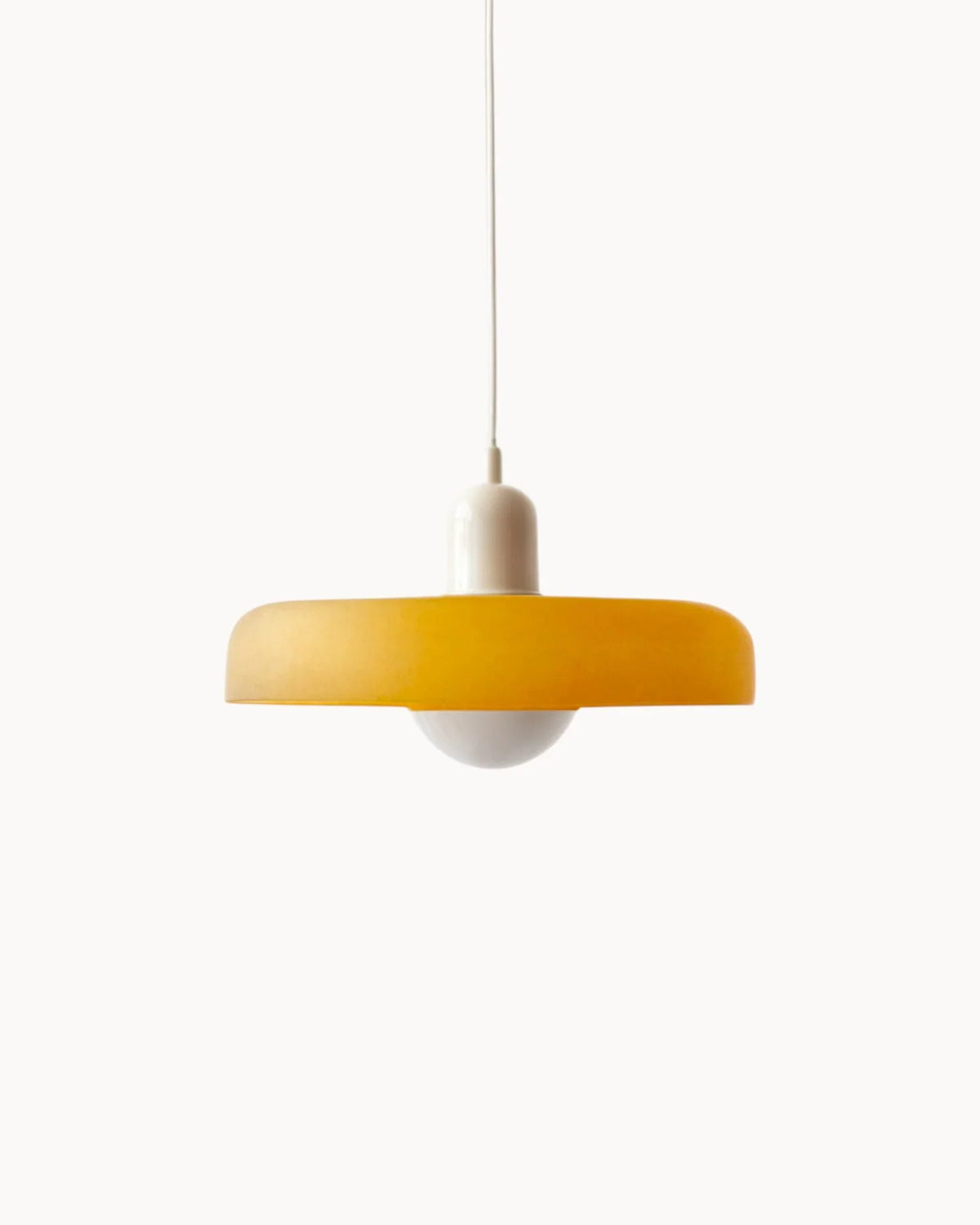 Suspension en verre bicolore, lumière chaude