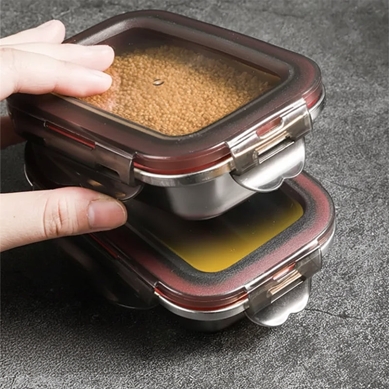 Contenants Hermétiques en Acier Inoxydable | Design Élégant et Minimaliste pour un Stockage Alimentaire Pratique 4