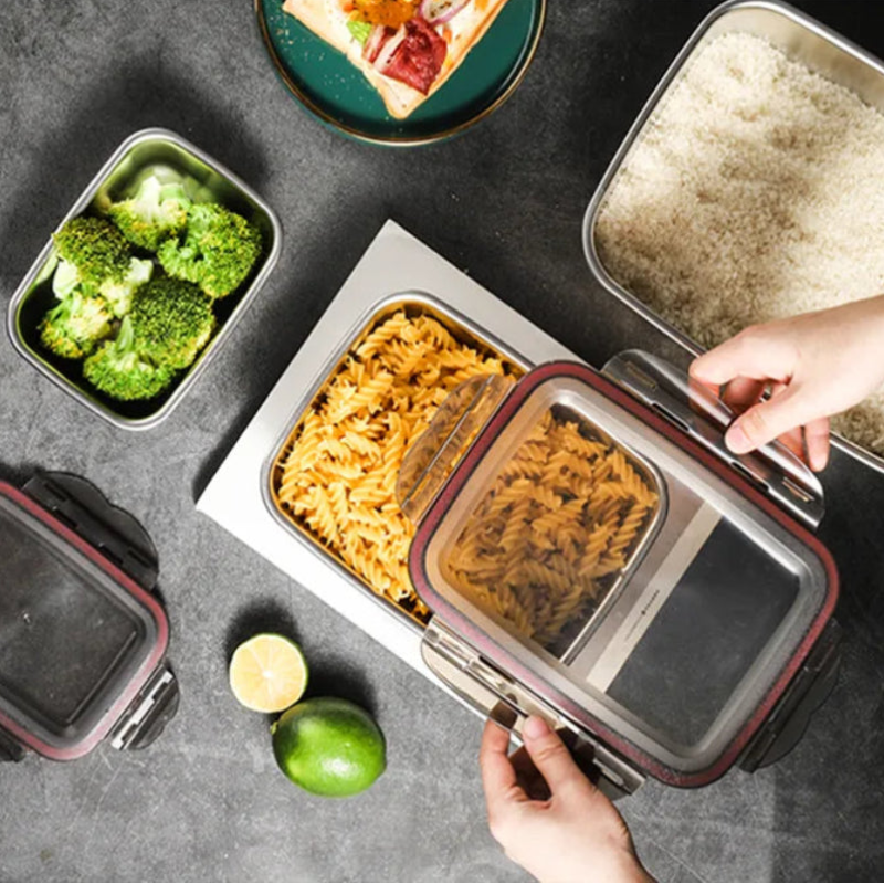 Contenants Hermétiques en Acier Inoxydable | Design Élégant et Minimaliste pour un Stockage Alimentaire Pratique 7