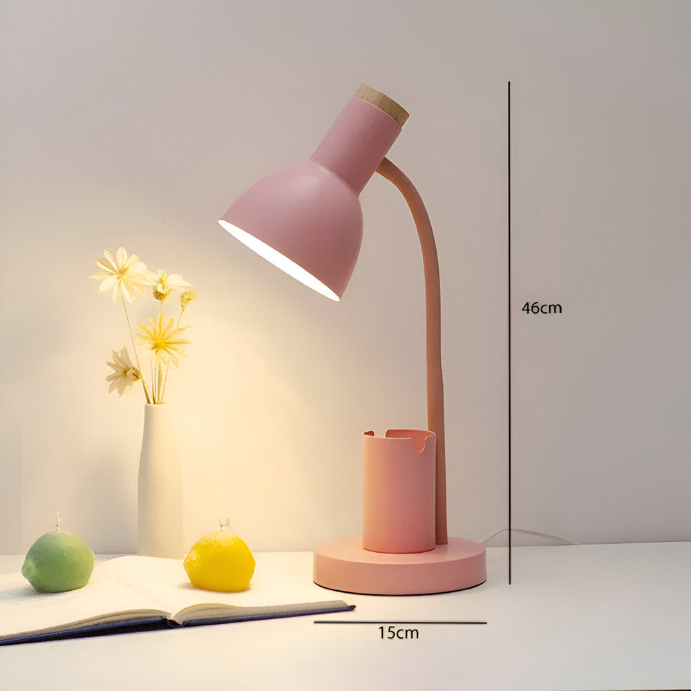 Lampe de bureau LED nordique avec porte-stylos