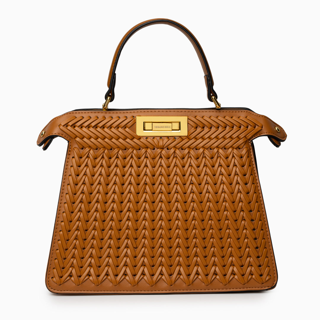 Sac à main tressé avec bandoulière amovible
