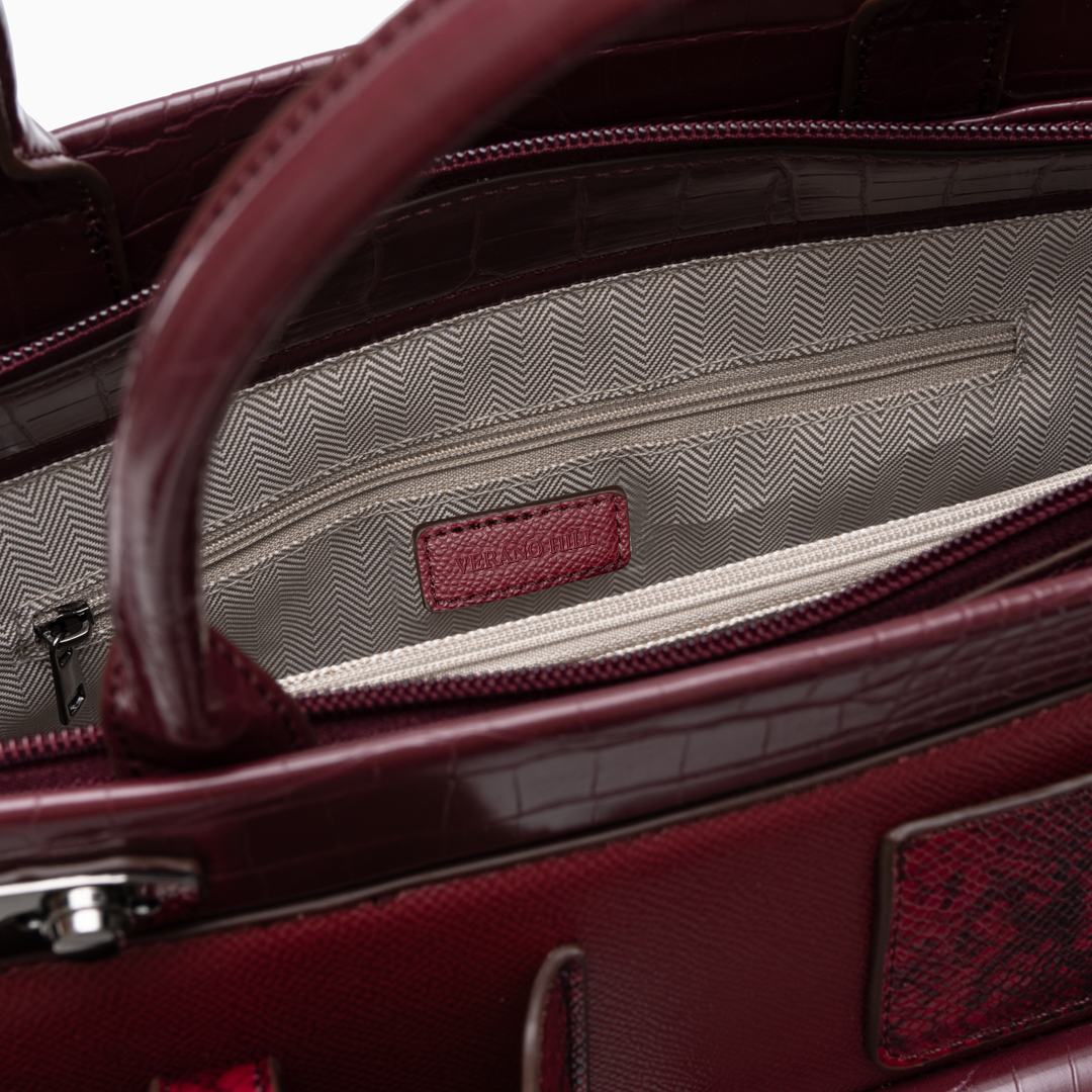 Sac cabas structuré en similicuir à poches avant