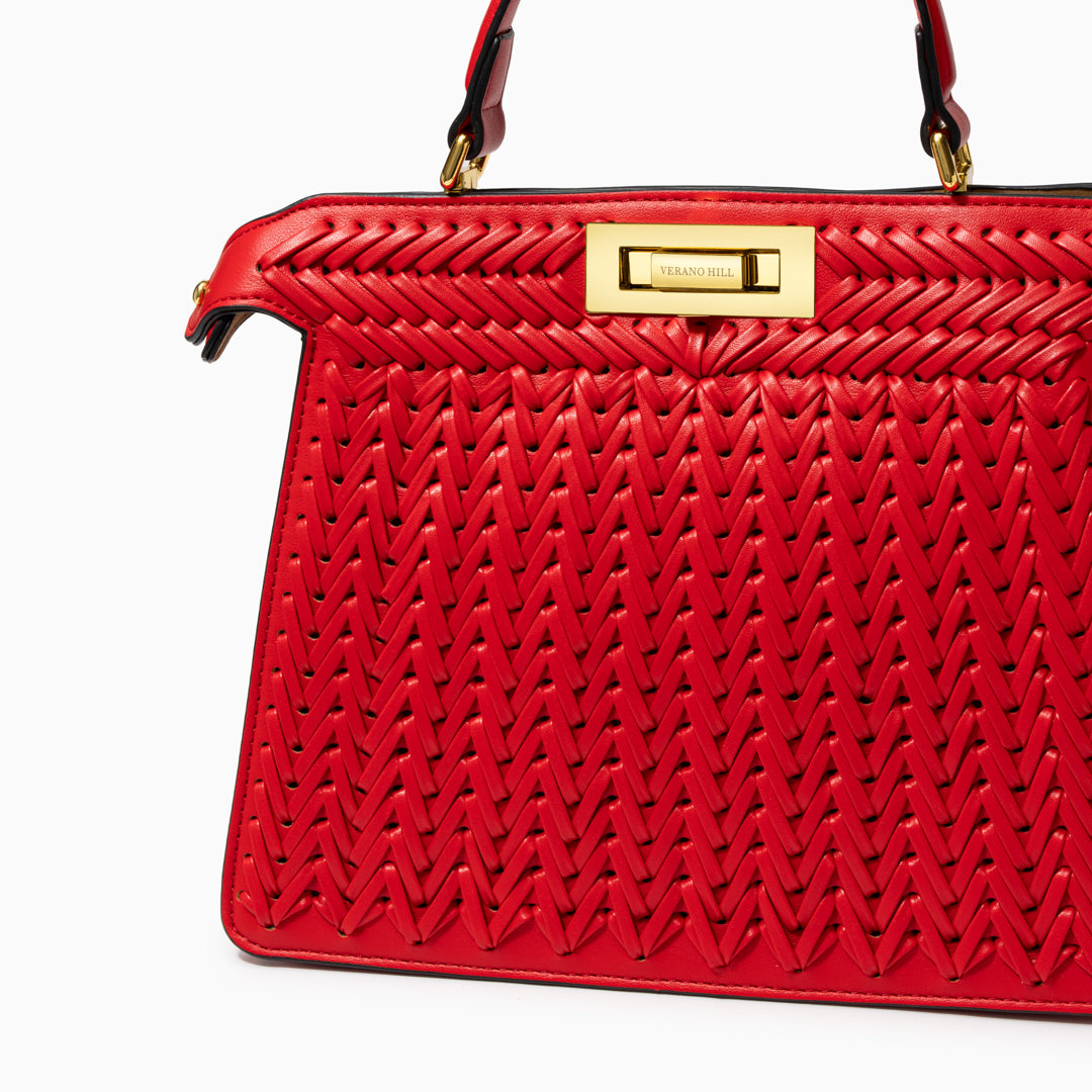 Sac à main tressé avec bandoulière amovible