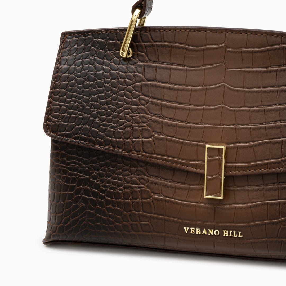 Sac cabas moyen motif crocodile en similicuir