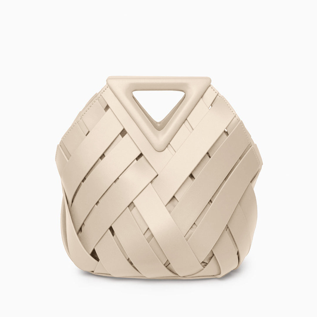 Sac à main tressé à anse triangulaire inversée