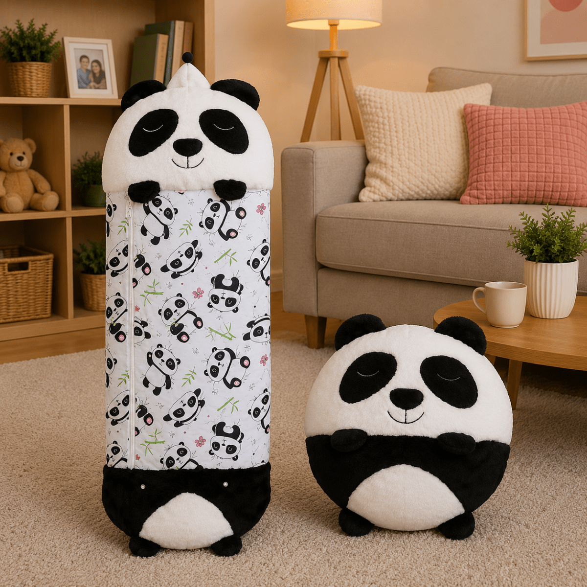 2-in-1 Plush Toy with Built-in Sleeping Bag